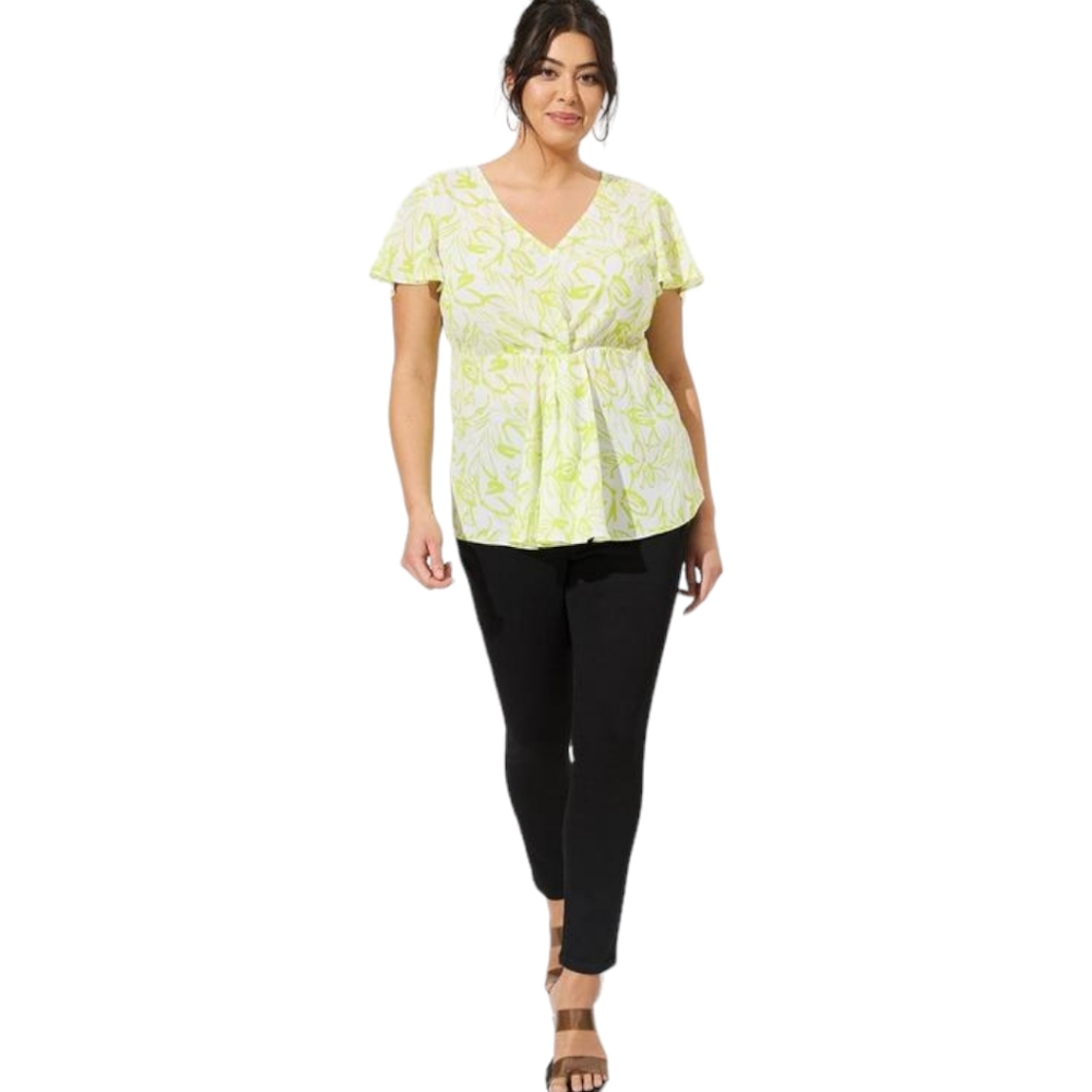 TORRID Georgette Twist Surplice Flutter Sleeve Blouse - Size 2X - Picture 3 of 10